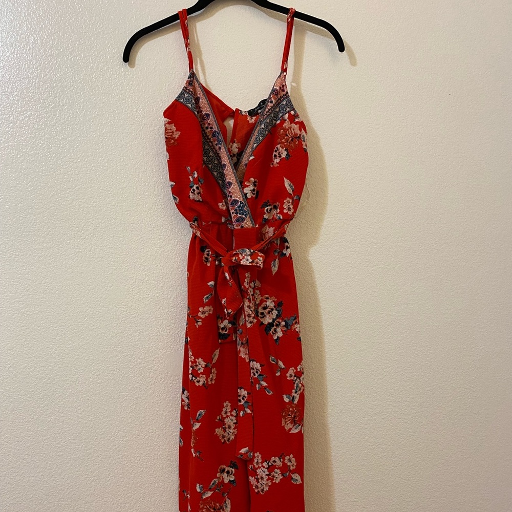Francesca’s Red Jumpsuit